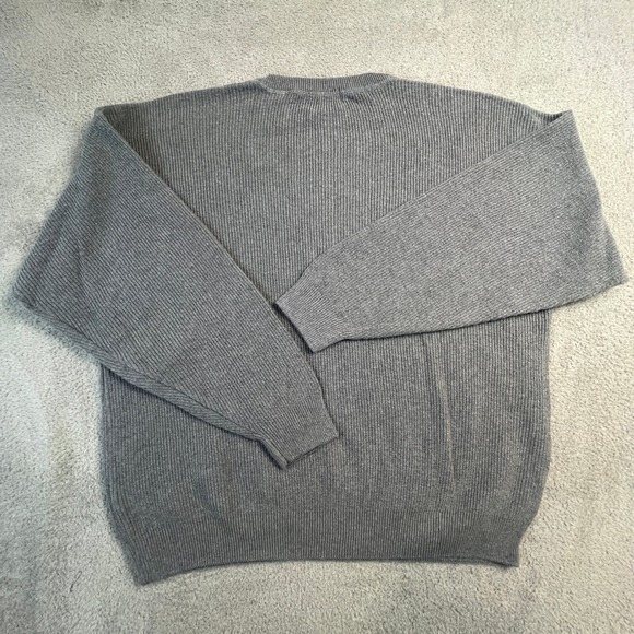 Eddie Bauer Sweater Mens Extra Large Grey Ribbed Knit Crewneck Cotton Pullover - Picture 10 of 11